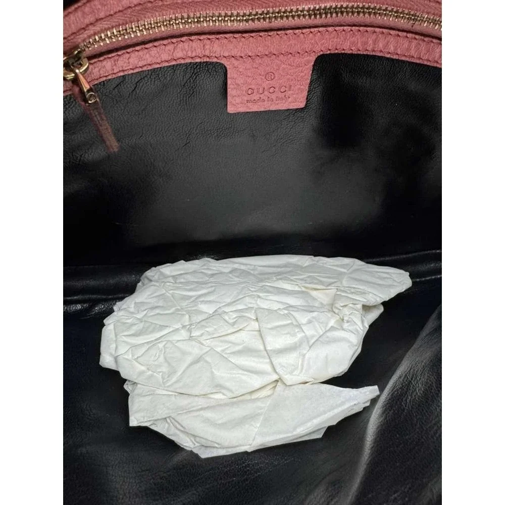 Gucci‎ Women's Pebbled Leather Jackie Small Hobo Medium Shoulder Bag Pink - Picture 10 of 13